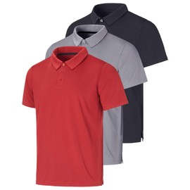 3 Pack Polo Shirts for Men Mens Camisas Hombres Short Sleeve Casual Work Ropa Dry Dri Fit Collared Business Tennis Office Workout