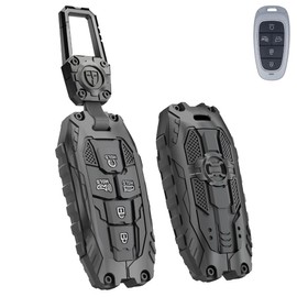 for Hyundai Key Fob Cover with keychian,Heavy Key Case Protection Compatible with 2024 2023 2022 Hyundai Sonata Tucson Santa Cruz (5 Button-Black)