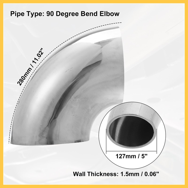 REPAIROCK 1 Pcs OD 5 Inch 90 Degree Mandrel Bend