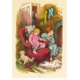 CHRISTMAS WAITING FOR SANTA TOM NAST REPRODUCTION ON POSTCARD (X-140)