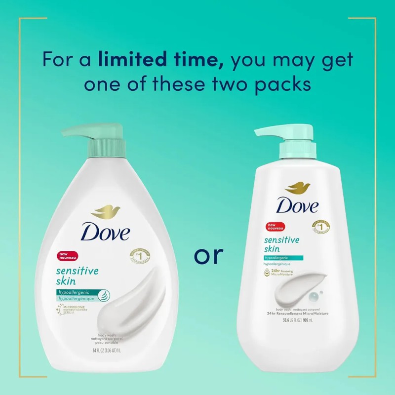 Gel De Baño Dove Para Piel Sensible Hipoalergénico 900 Ml
