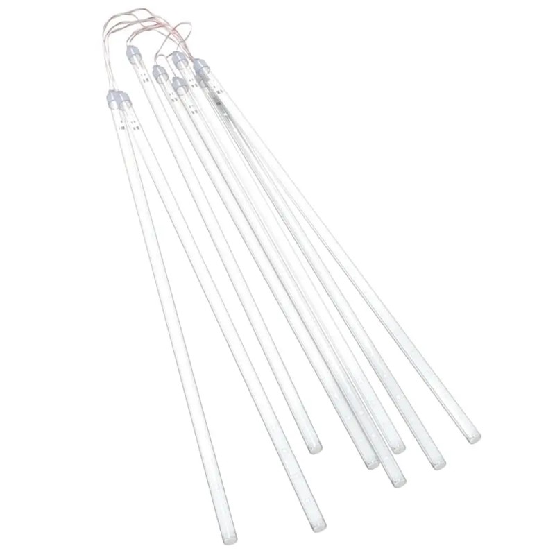 W2B VidaXL Meteor Light Set 8 Blue Plastic 19.7\" Tubes