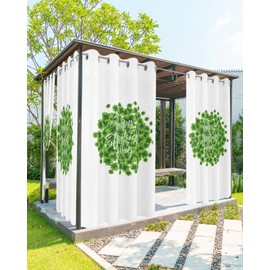 Tersuger 1 Panel Waterproof Outdoor Curtains 108 inches Long for Patio Happy St. Patrick's Day Lucky Shamrock Indoor Outdoor Privacy Curtain Light Filter Grommet Drapes for Porch Cabana Pergola