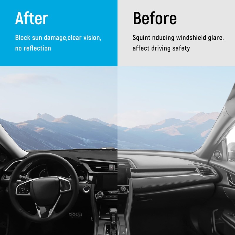 ZZEQYG Dash Cover for Honda Civic 2016 2017 2018 2019