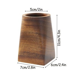 Boerni Walnut Wood Pen Holder,Simple Polygon Wooden Pencil Holder Cup Pen Container Holder Pen Pot Organizer Makeup Brush Holder for Kid Student Desk Office Library School Stationery Gift (Circular)