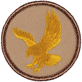 Gold Eagle Patrol Patch - 2" Diameter Round Embroidered Patch (Sew-on)