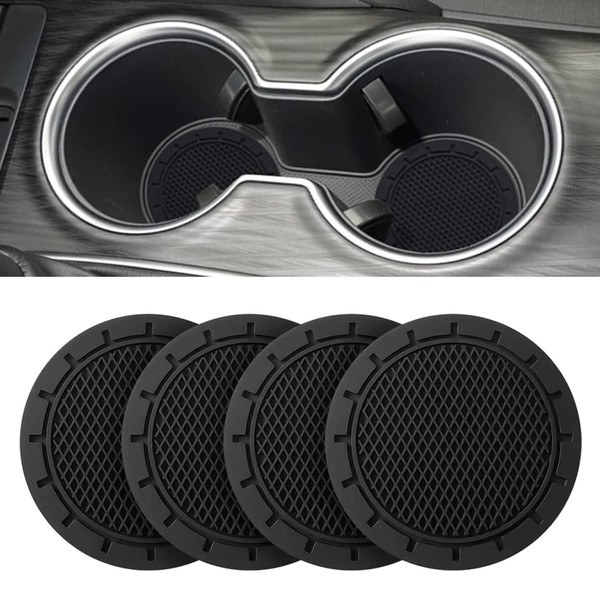 NON-SQUARE Car Cup Holder Coaster, 4 Pack PVC Anti Slip