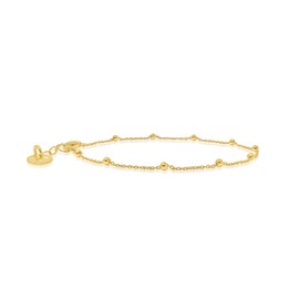 Mary & Jules Women's azs 925 Silver Ball Bracelet Fine Golden Bracelet for Women Made of Recycled Silver, Length 17 to 19 cm, for Women and Girls, 19 cm, Sterling Silver