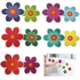Coufce - 20 calcomanías adhesivas antideslizantes para tina, diseño de flores, antideslizantes, para baño, escaleras y escaleras con rascador