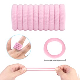 100 Pcs Baby Hair Ties, Cotton Hair Ties for Girls and Kids, Multicolor Small Seamless Hair Bands Elastic Ponytail Holders Kids Toddler Hair Tie toddler hair tie (Pink)