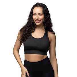 BABYGO® Nursing Sports Bra for Breastfeeding with High Impact Support | Maternity Bra for Pregnancy, Seamless, Wireless and Removal Pads for Comfort (Black, Medium)