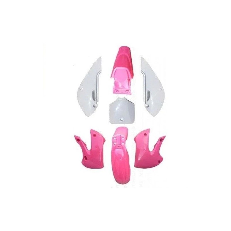 pccmotor PINK WHITE FENDER PLASTIC SET FOR KLX110 PIT BIKE