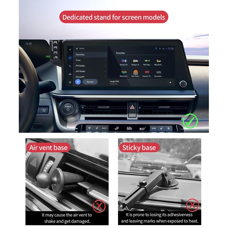 Masergogo Car Phone Holder for 2023-2025 Toyota Prius, 360° Rotation,