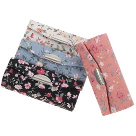 Minkissy Cosmetic Case Lipstick Holder 4pcs Quilted Embroidered Box Makeup Organizer Holder for Home Shop Display