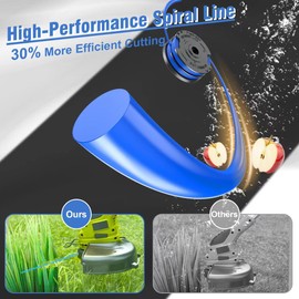 Chway 6 PCS Weed Eater String Compatible with Kobalt 40V Cordless String Trimmer KST 120X, KST 120X-06, 0.065-Inch Dual Blue Round Line, Replacement Trimmer Spools and Cap, 6 Spools and 1 Cap