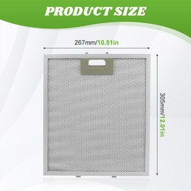 3pcs W10169961A Range Hood Filter Replacement, 5-Layer Aluminum Mesh Hood Grease Filter 10.5 x 12 Inch Fit for Whirlpool, Kitchen Aid, Jenn-Air Range Hoods(COLOR:Silver)