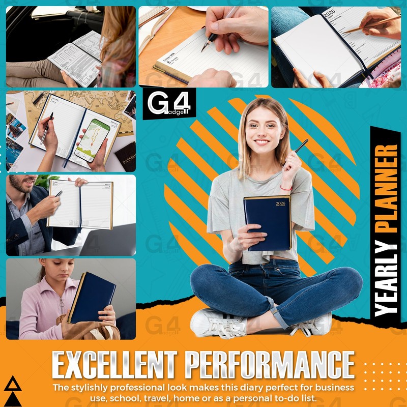 G4GADGET 2026 A4 Diary Day a Page – Blue |
