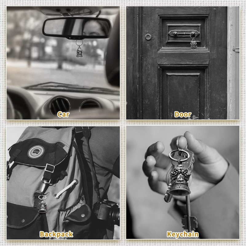 Huwane Motorcycle Bell Biker Guardian Luck Riding Bells Car Key