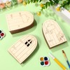 Toddmomy Unpainted Mini Wooden Fairy Doors to Paint, 36Pcs Unfinished