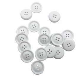 White Resin Buttons 30mm Sewing Flatback Button for Garment DIY Craft Decoration Pack of 20PCS CT1225