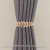 4 Pack Adjustable Gold Leaf Curtain Tie Backs, Elastic Alloy