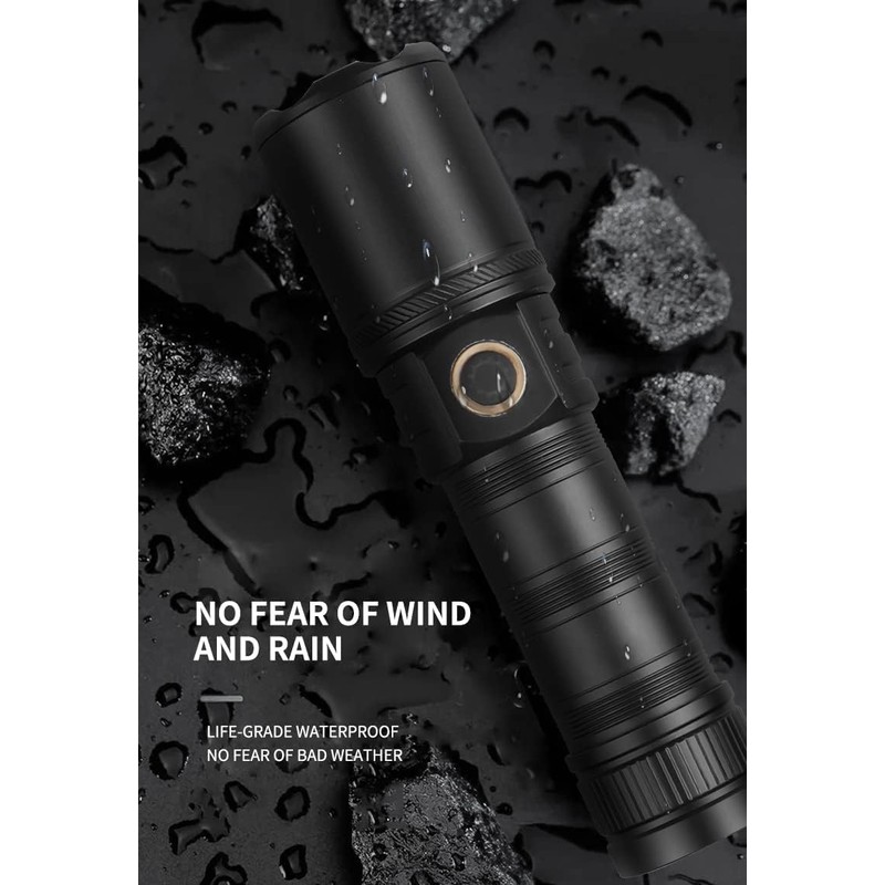 Flashlights High Lumens Rechargeable, Bright LED Flashlight, Powerful Tactical Flashlights,