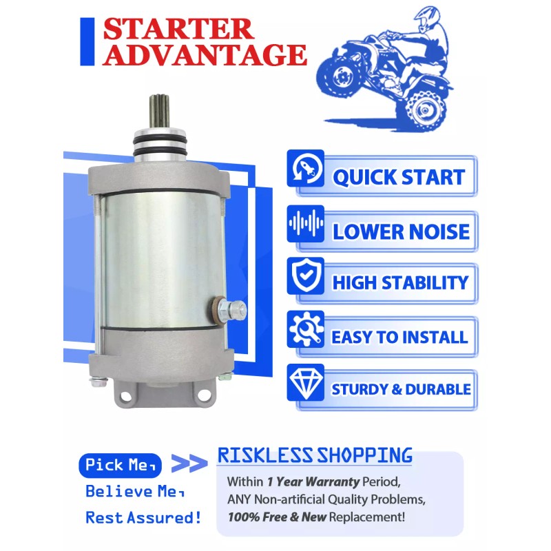 Motorsupermarkets Starter for Polaris Ranger 800 EFI 2010-2014 W/Bendix &