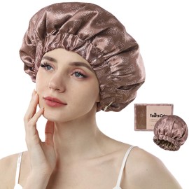 Years calm Gorro De Seda Para Dormir, Unisex, Grande Y Ajustable, De Satén Suave Y Transpirable De Doble Capa Para Cabello Rizado, Ideal Para El Cuidado Del Cabello Natural (Rojo Ladrillo)