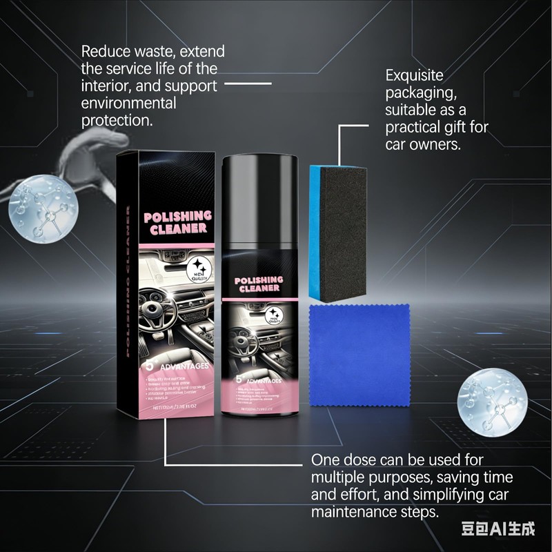 Polishing Cleaner Car Interior Spray,Car Interior Cleaner Spray(2PCS)