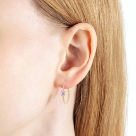 Stunning Austrian Crystal Octagon Hoop Earrings for Women Fashion 14K Gold Plated Hypoallergenic Jewelry Gift (Aurora Borealis)