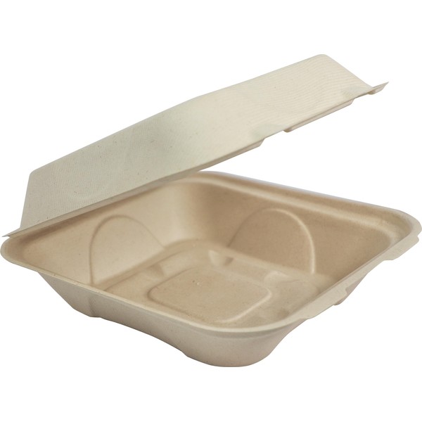 World Centric Compostable Clamshell Containers 9x9x3 - Grease and Moisture