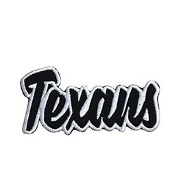 (2" x 4") Texans - Black/White Embroidered Iron on Patch