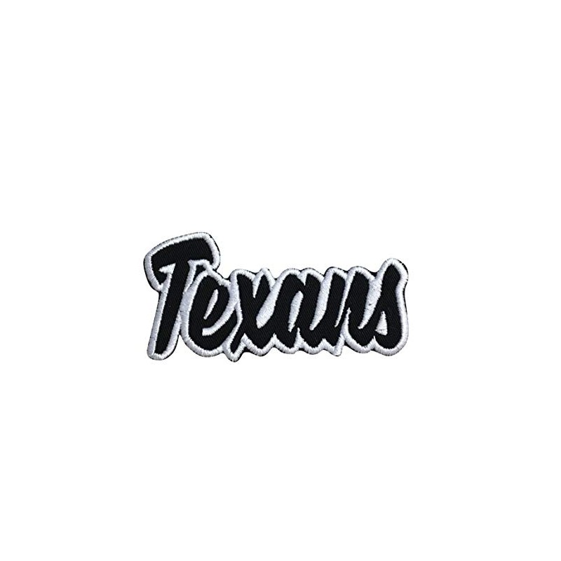 (2" x 4") Texans - Black/White Embroidered Iron on Patch