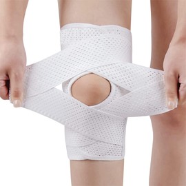 Knee Support for Women/ Men Knee Brace for Knee Pain Adjustable Knee Compression Sleeve Support with Side Stabilizers for Working Out, Running, Fitness, Weightlifting ACL MCL Meniscal Tear White(XXXL)