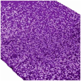 ShinyBeauty 12x72-Inch Rectangle-Purple-Sequin Table Runner- for Wedding/Party/Decor (12x72-Inch) (Purple)