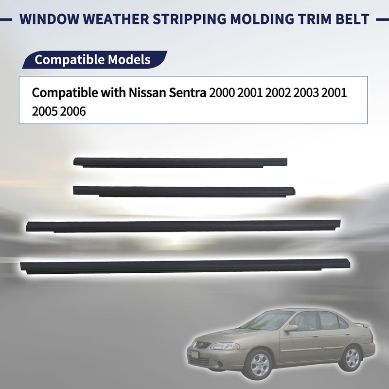 Window Weather Stripping Molding Trim Belt Compatible with Nissan Sentra