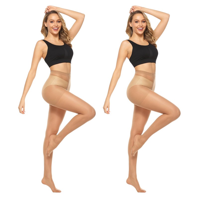 MANZI 6 Pairs 20D Women's Sheer Tights Ultra Thin High