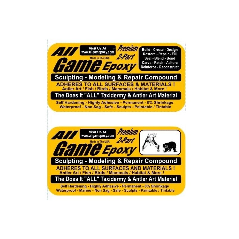 ALL GAME - ORIGINAL TAXIDERMY Epoxy Putty 1/2 LB KIT