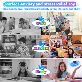 Vantexi Hand Operated Mini Drone for Kids - LED UFO Flying Orb Ball, Rechargeable Mini Fidget Spinner Toy for Indoor Outdoor,Christmas Birthday Party Gifts for Girls Boys (Blue)