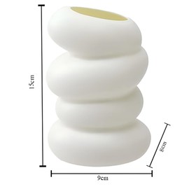 2 Pcs Spiral Plastic Vase, White Nordic Style With 4 Spiral, Irregular Vases for Centerpiece Wedding Dinner Table Party Living Room Office Bedroom