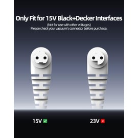 15V Charger Fit for Black and Decker Handheld Vacuum HHVI315JO42 HHVI320JR02 HFVB320J27 HLVA320JS10 HFVB315J22 HLVB315JA26 HLVA325JP07 HLVA325JP 90627870 S003AQU1500015 Hand Cord (Not for 23V Model)