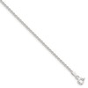925 Sterling Silver 1.5mm Solid Rope Chain Necklace 22"