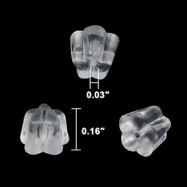 Vivixin 600pcs Earring Backs, Earring Backings, Safety Back Pads Backstops Stopper, Clear Rubber Plum Flower Shape Plastic Secure Kit