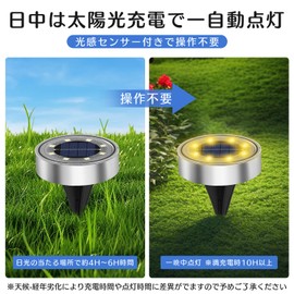 Solar Light, Outdoor, IP68 Waterproof, Embedded Type, Garden Light, Automatic On/Off, Light Sensor, Solar Panel Charging, High Brightness, LED, Garden/Entrance/Lawn/Parking/Walkway, Easy to Install