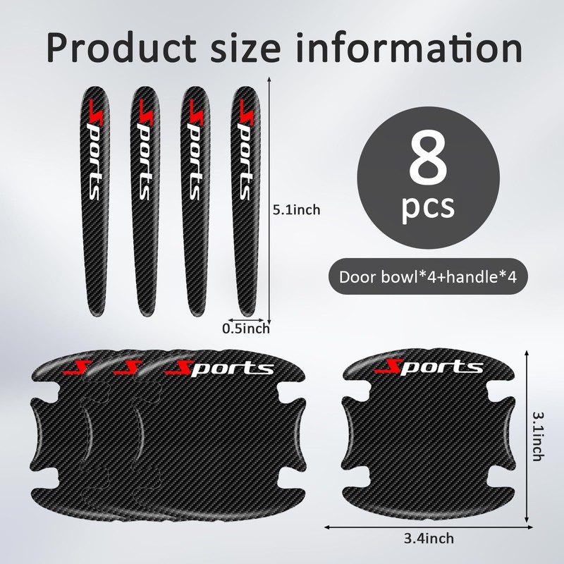 Car Door Handle Protector, 8 Pcs Door Protectors for Vehicles,