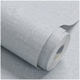 Fabric Peel and Stick Wallpaper Gray Faux Grasscloth Wallpaper Self-Adhesive 17.8” x 118” Linen Wallpaper Removable Wallpaper Embossed Textured Contact Paper Decoration Backsplash Countertop Liners