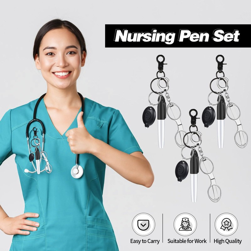Dunzoom 3 Sets Nurse Accessories for Work Nurse Tools Pen
