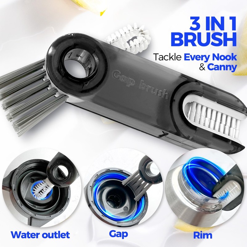 Holikme 6 Pack Bottle Brush Set, 14" Long Handle Stainless