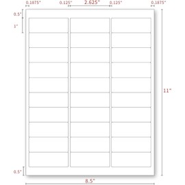 Address Labels – 1" x 2-5/8", 750 Labels, Mailing & Return Address Use, 30 Per Sheet, 25 Sheets, Inkjet/Laser Compatible