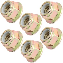 6 Pack 3/8" hex flanged Nylon Locknuts Compatible with Mower Wheel 193406 137644 734-0973 738-0373 738-3056 938-3056, for MTD cub Cadet,craftman.1/2" hub and bore Size Bolts